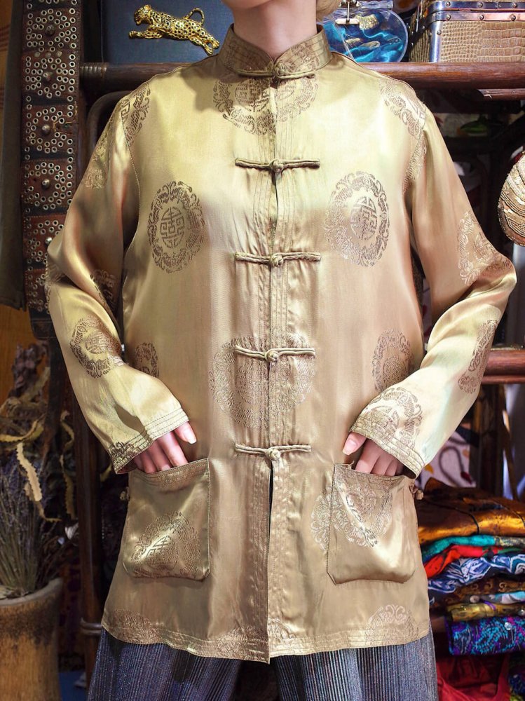 Green Gold Rayon China Shirt