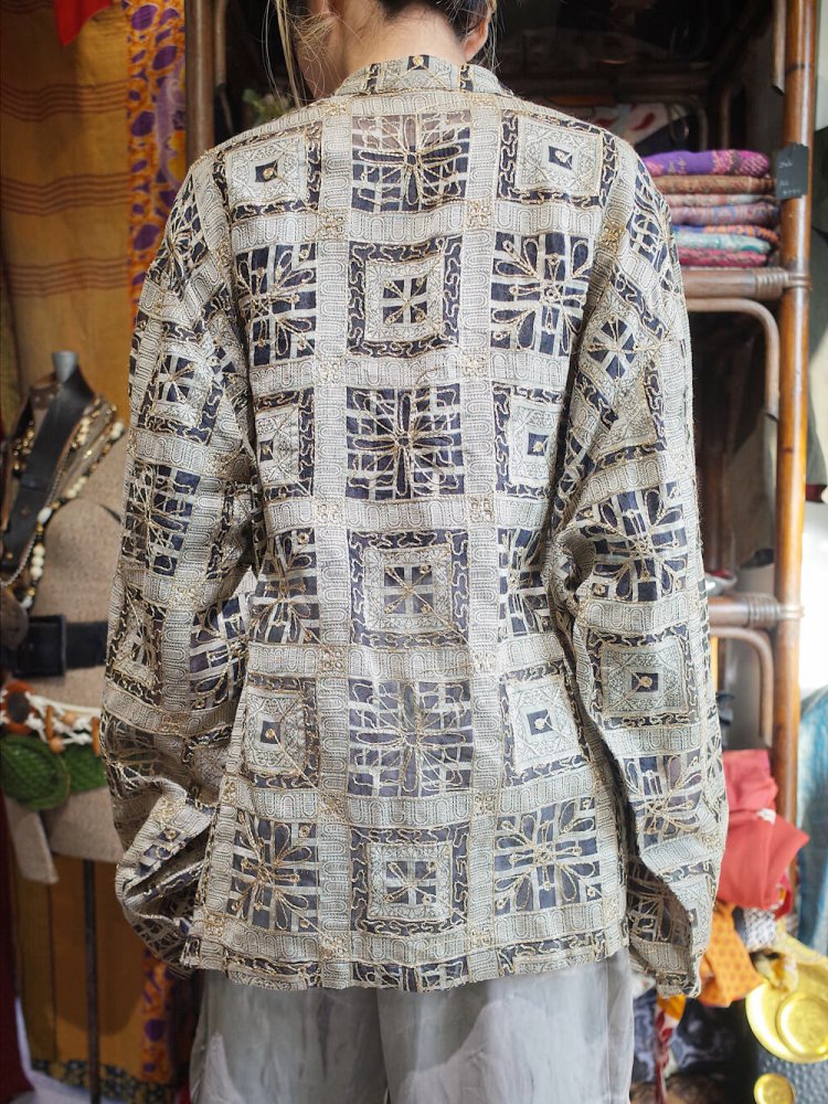 Embroidery Sheer Silk China Shirt