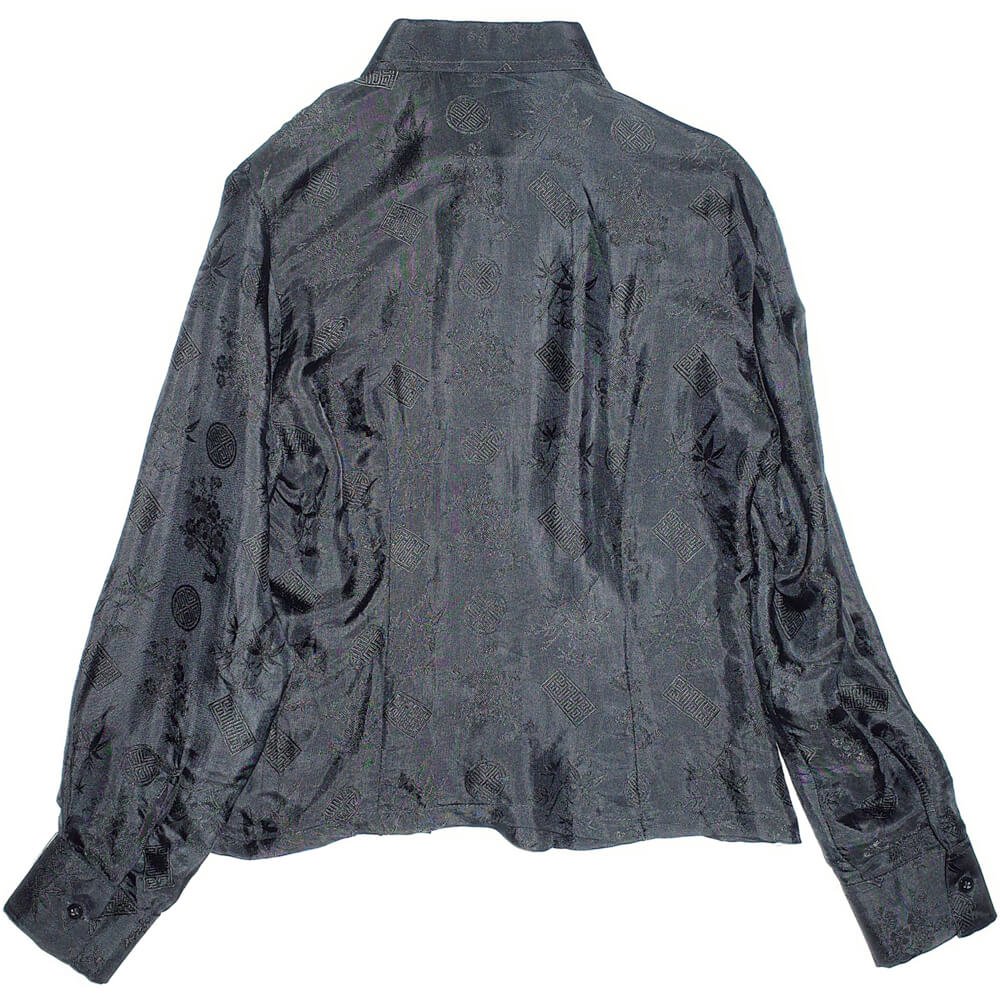 China Fabric Black Silk Shirt