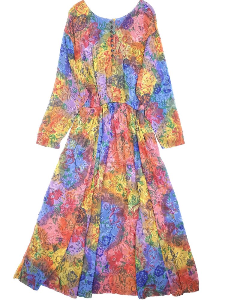 Aurora Gradation Jacquard Rayon Dress