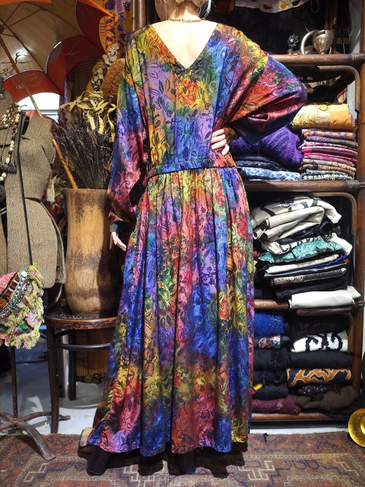 Aurora Gradation Jacquard Rayon Dress