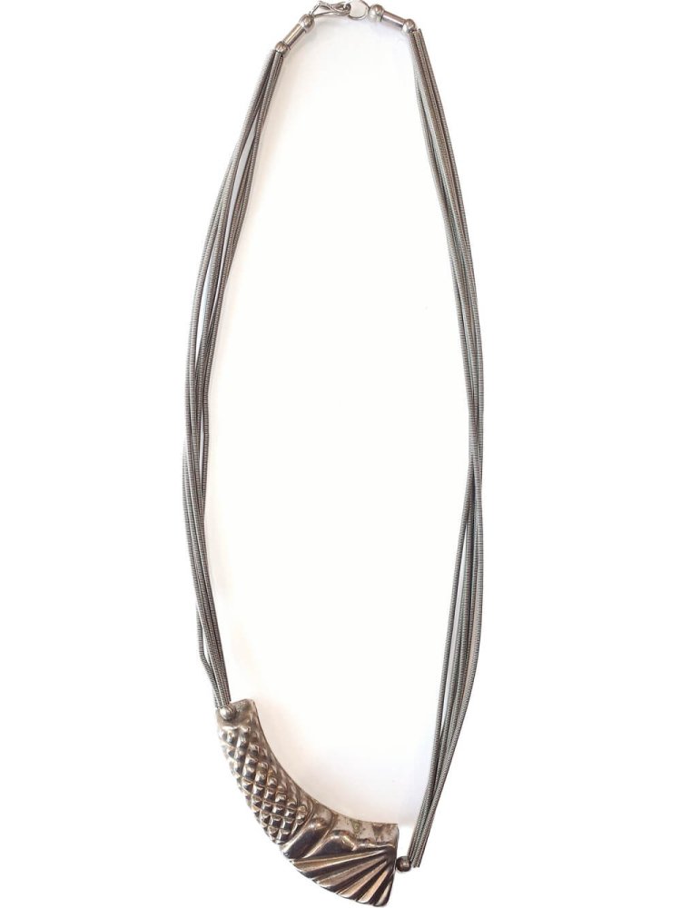 Vintage Modern Silver Long Necklace