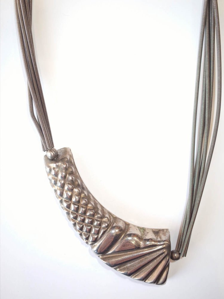 Vintage Modern Silver Long Necklace