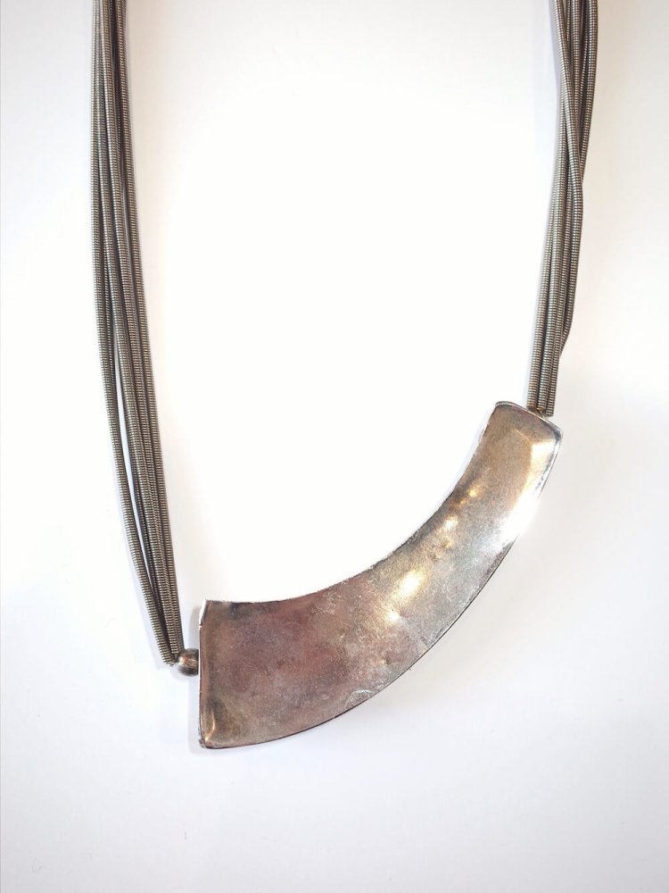 Vintage Modern Silver Long Necklace