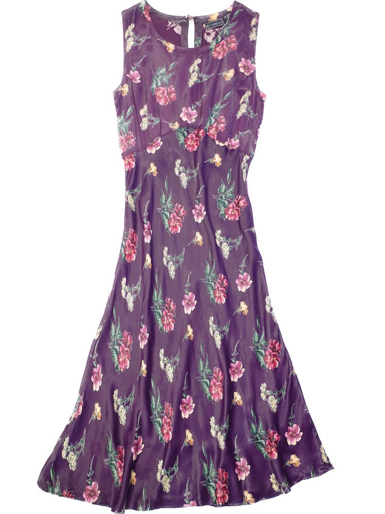 Purple Flower Rayon Mermaid Dress