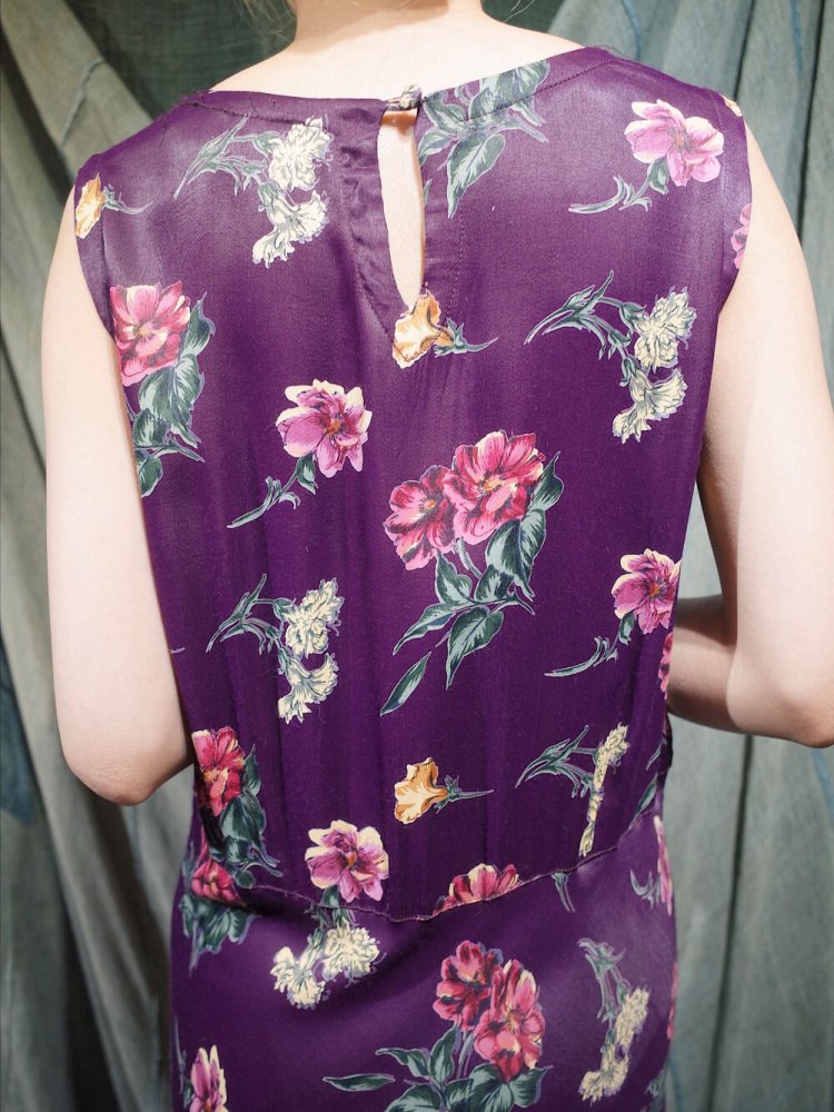 Purple Flower Rayon Mermaid Dress