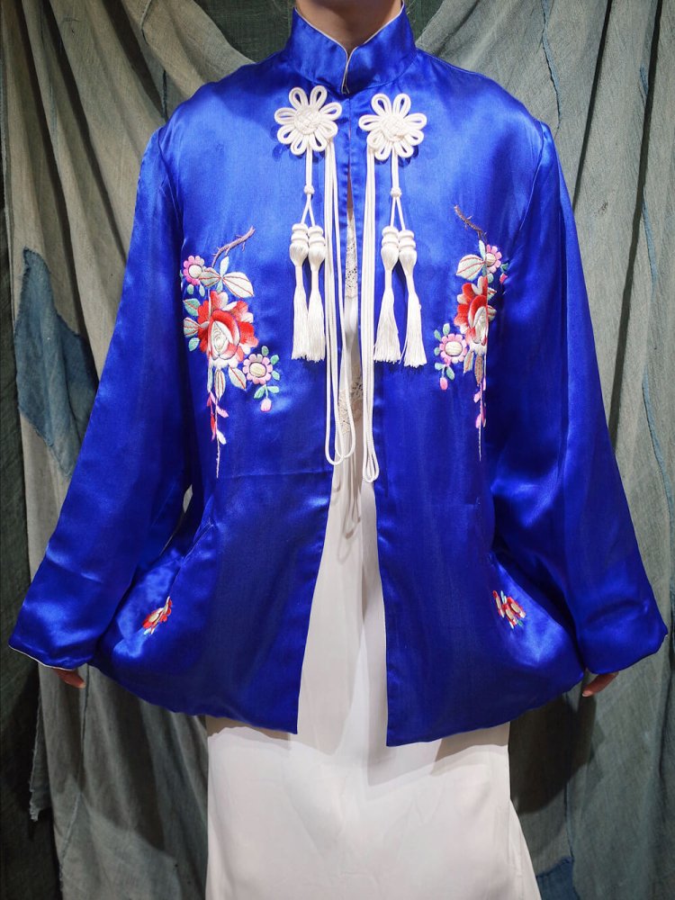 c.1940~50s Dead stock Chinese Silk Embroidery Jacket