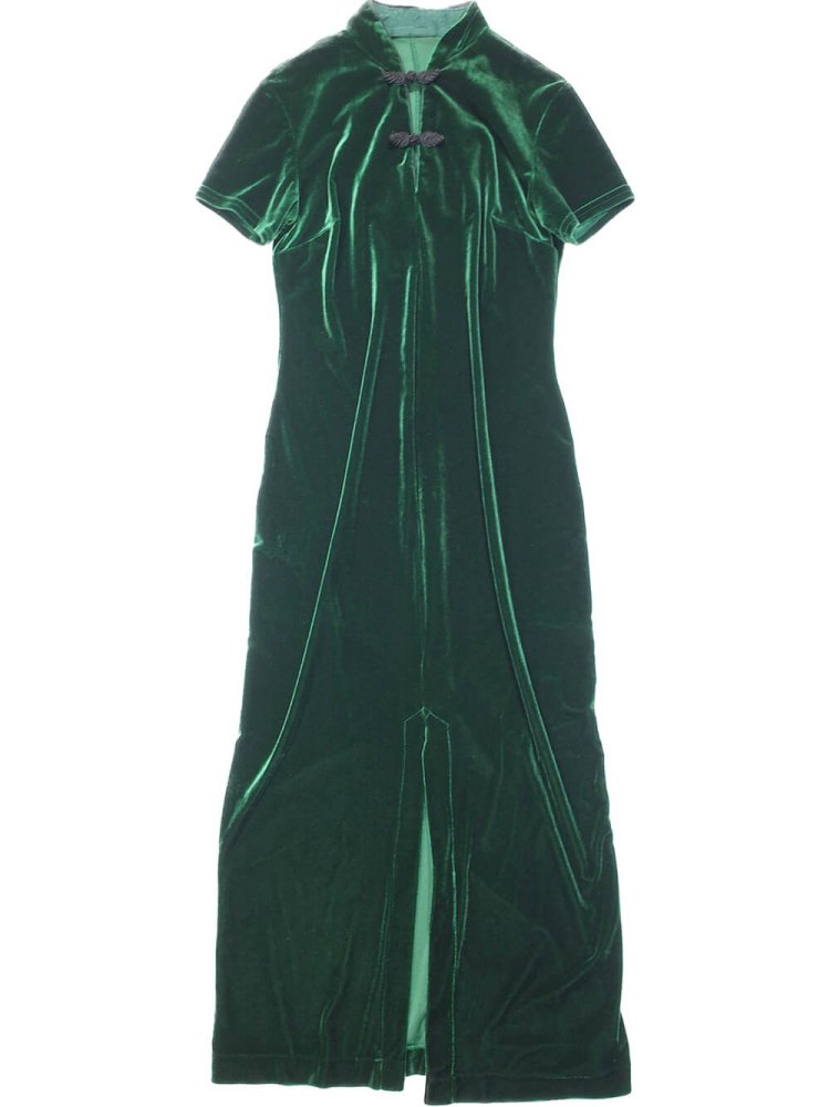 Green Velvet China Dress