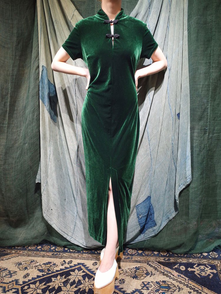 Green Velvet China Dress