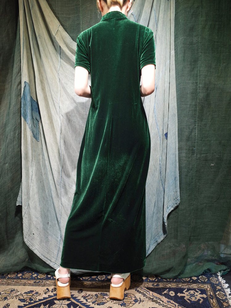 Green Velvet China Dress