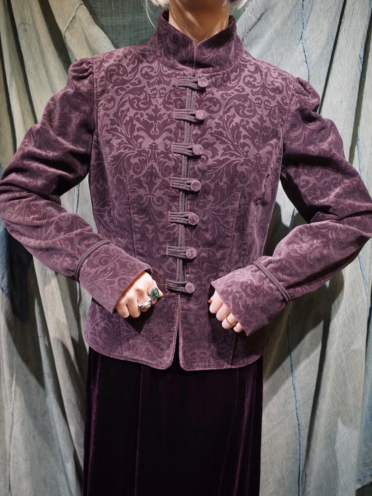 Arabesque Deep Brown Velvet China Jacket