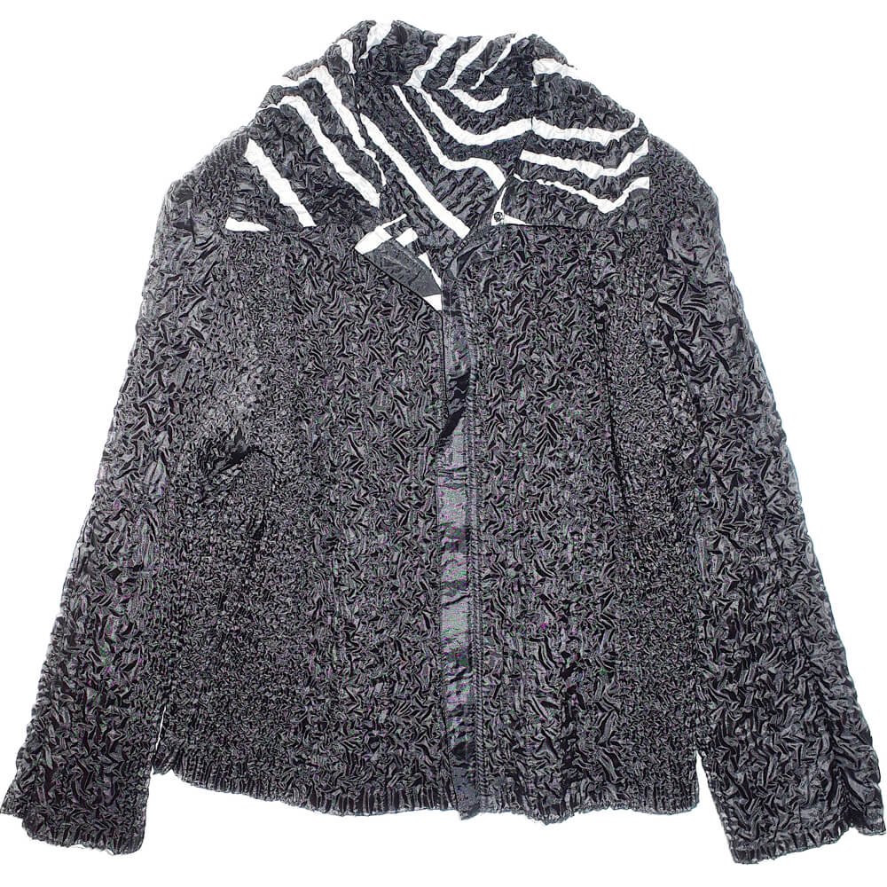 Wave Pattern Wrinkle Pleats Jacket Reversible