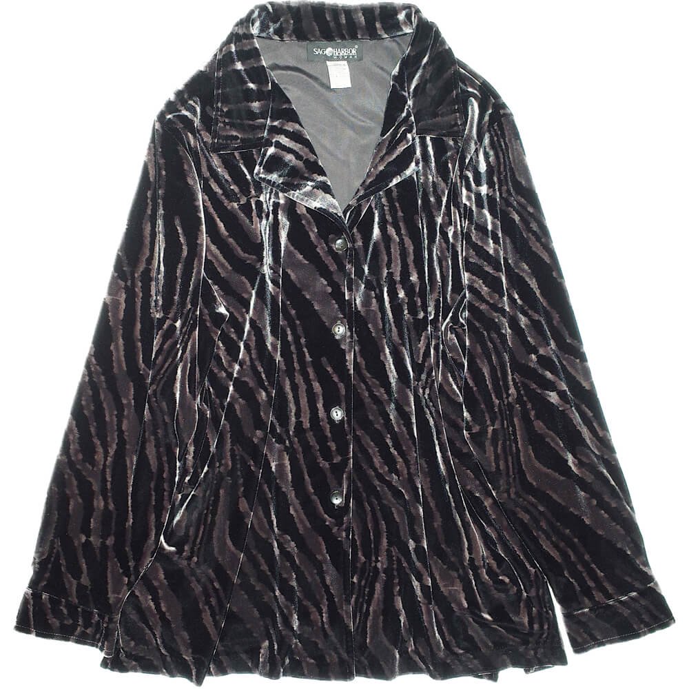 Zebra Velvet Big Silhouette Shirt