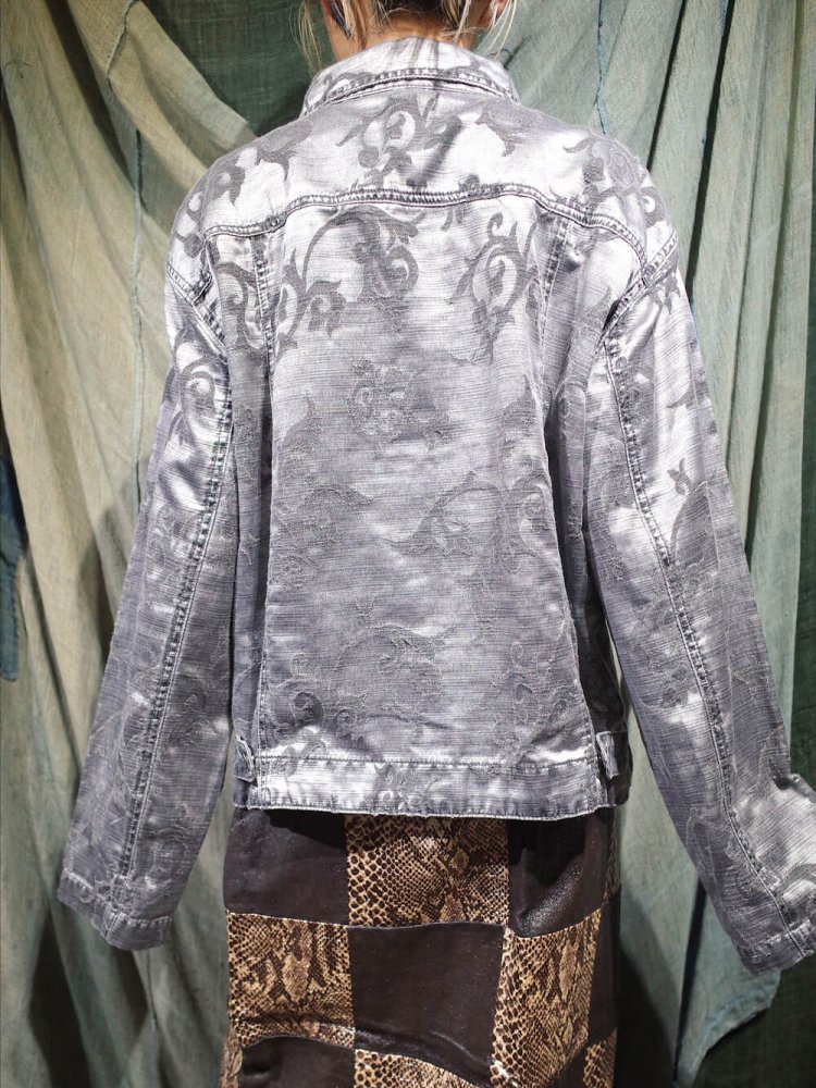 Silver Arabesque Jacquard Jacket