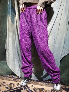 Purple Wrinkle Pleats Pants