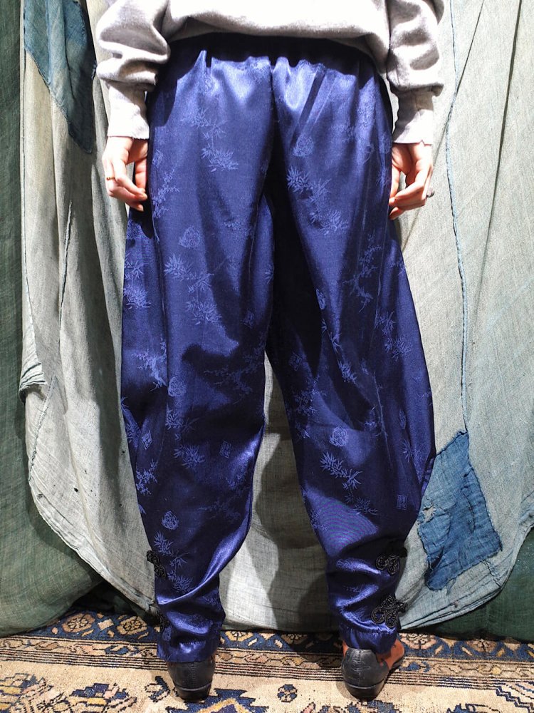 REMAKEChina Jodhpurs Navy Satin Pants