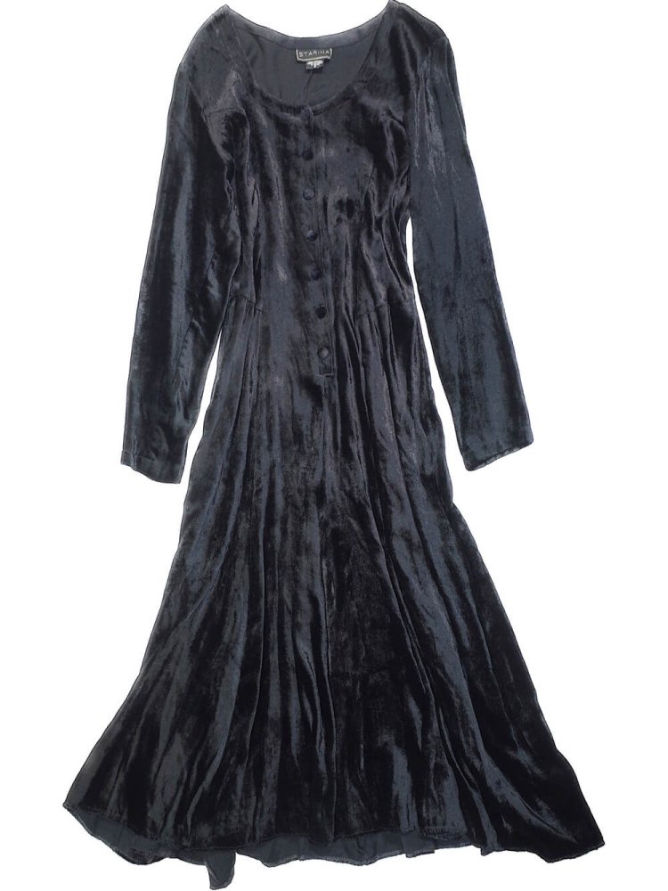 Black Rayon Velvet Dress