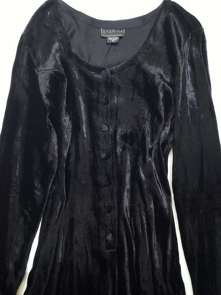 Black Rayon Velvet Dress