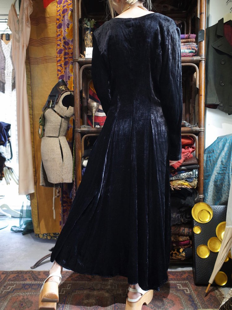 Black Rayon Velvet Dress