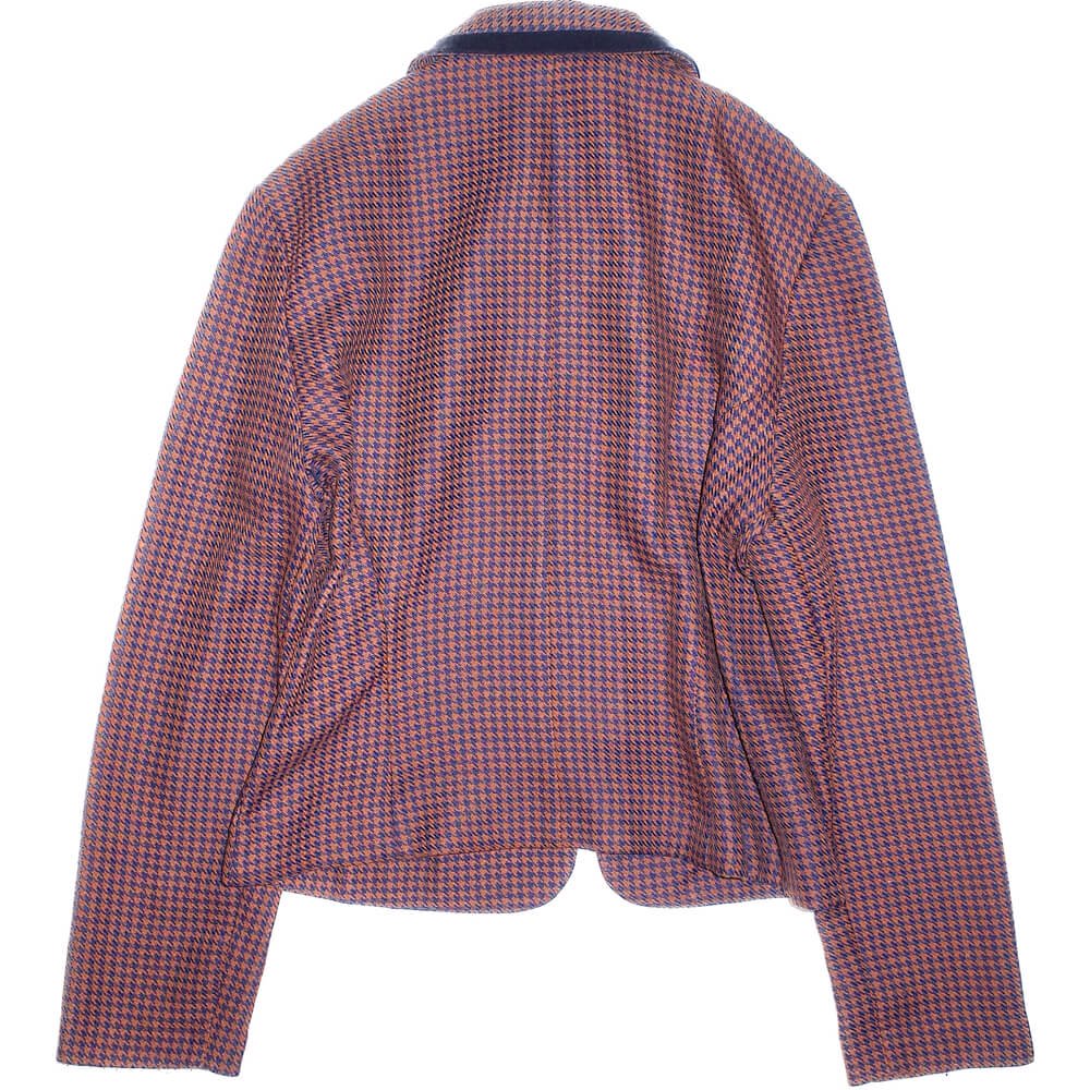 Hounds Tooth Check Velvet Trim Jacket