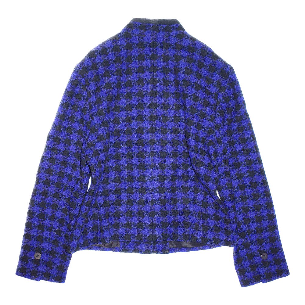 Hounds Tooth Check Stand Collar Jacket