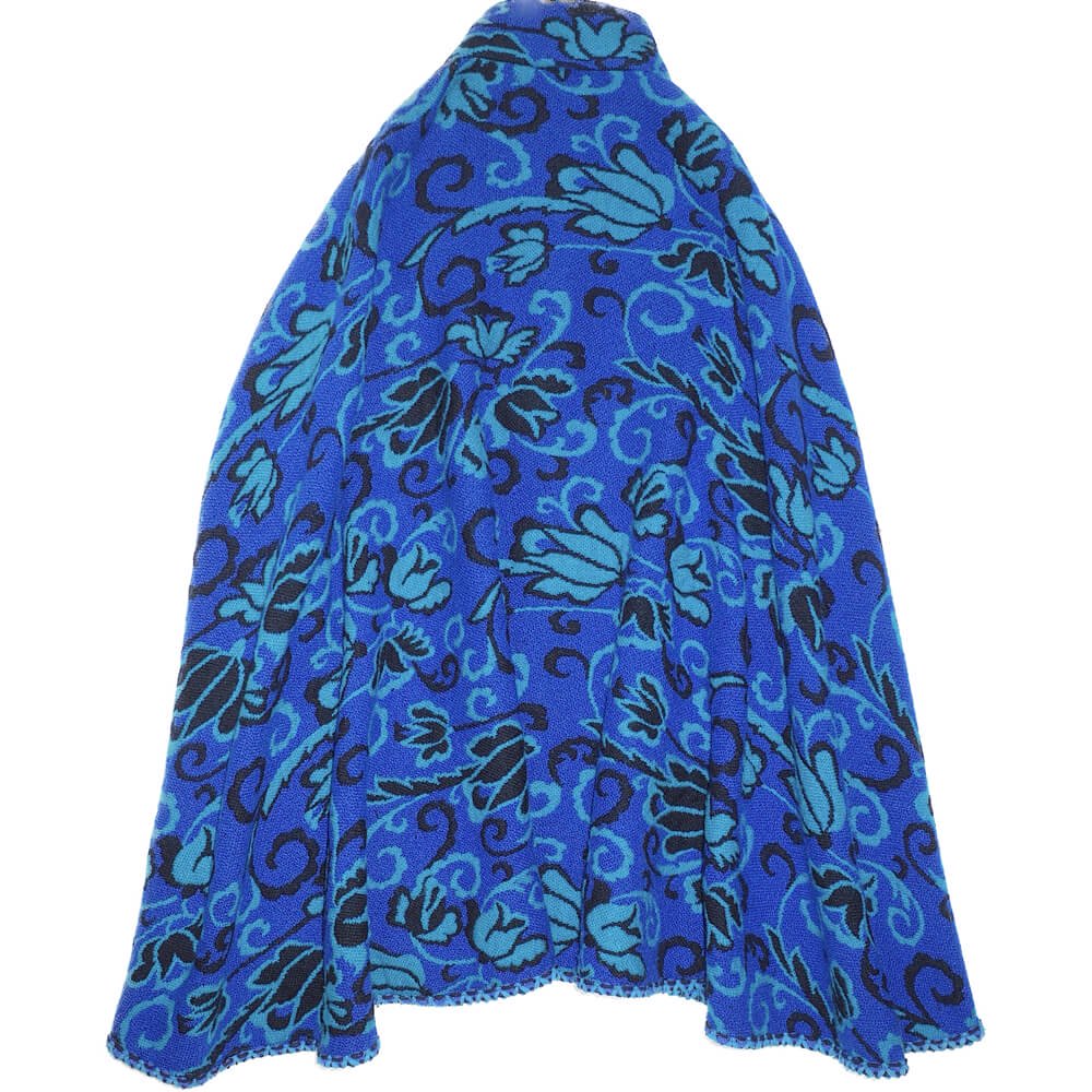 c.1960s Blue Flower Woven Cape