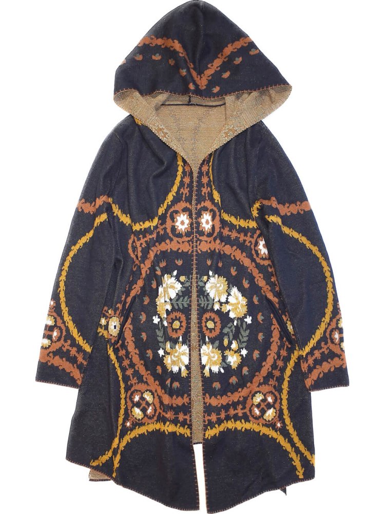 Flower Arabesque Hoodie Knit Gown