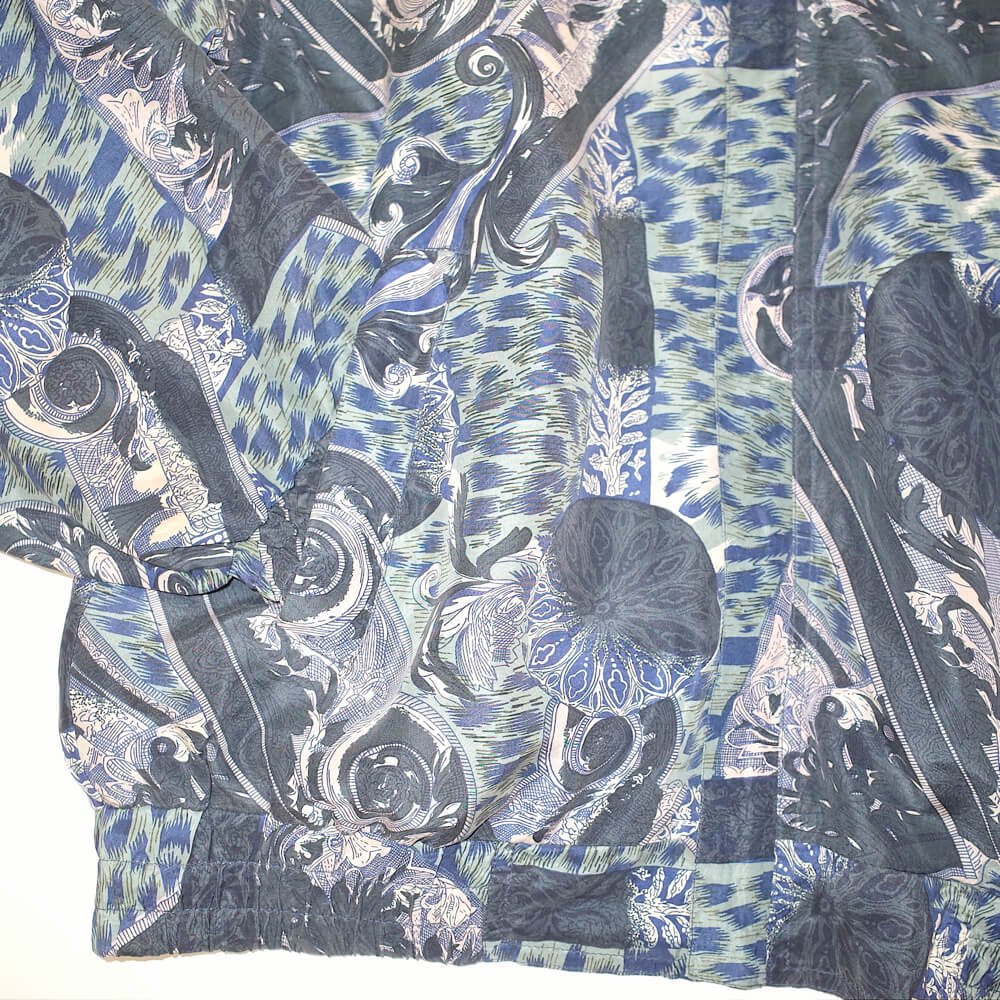 Classical Pattern Silk Blouson