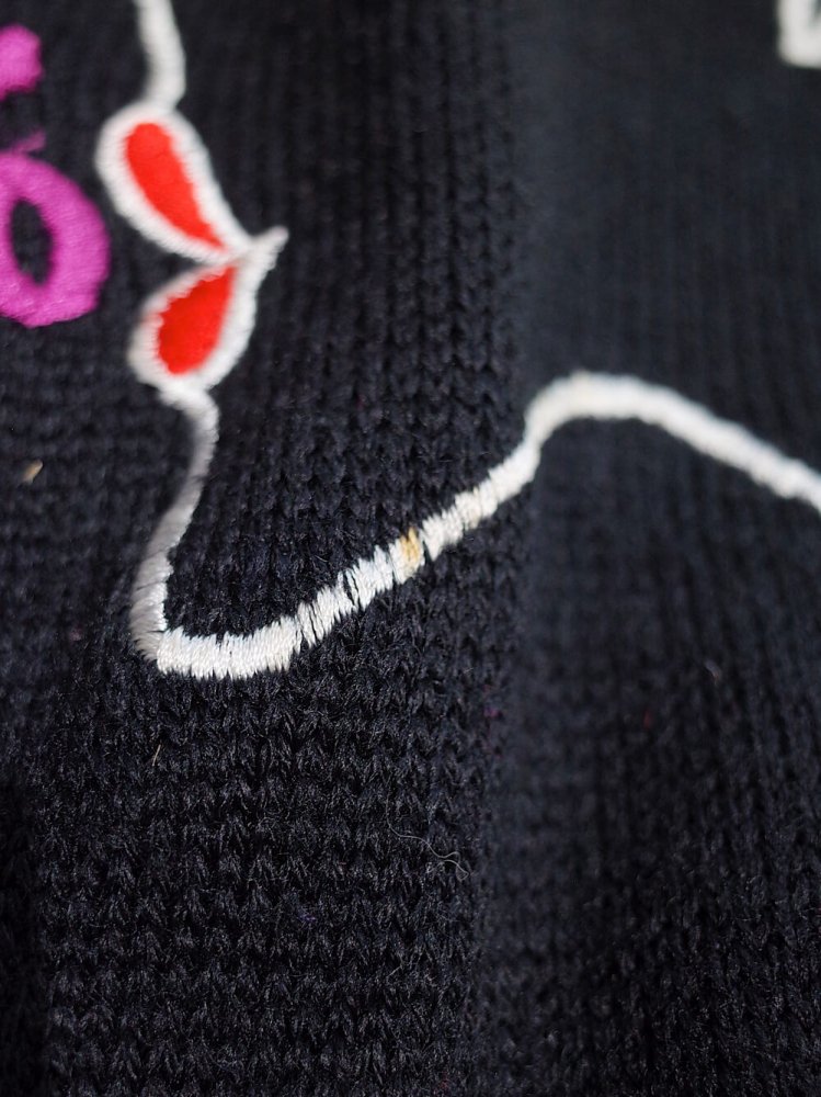 c.1980~90s Vintage KANSAI YAMAMOTO / ܴء Lady Embroidery Knit