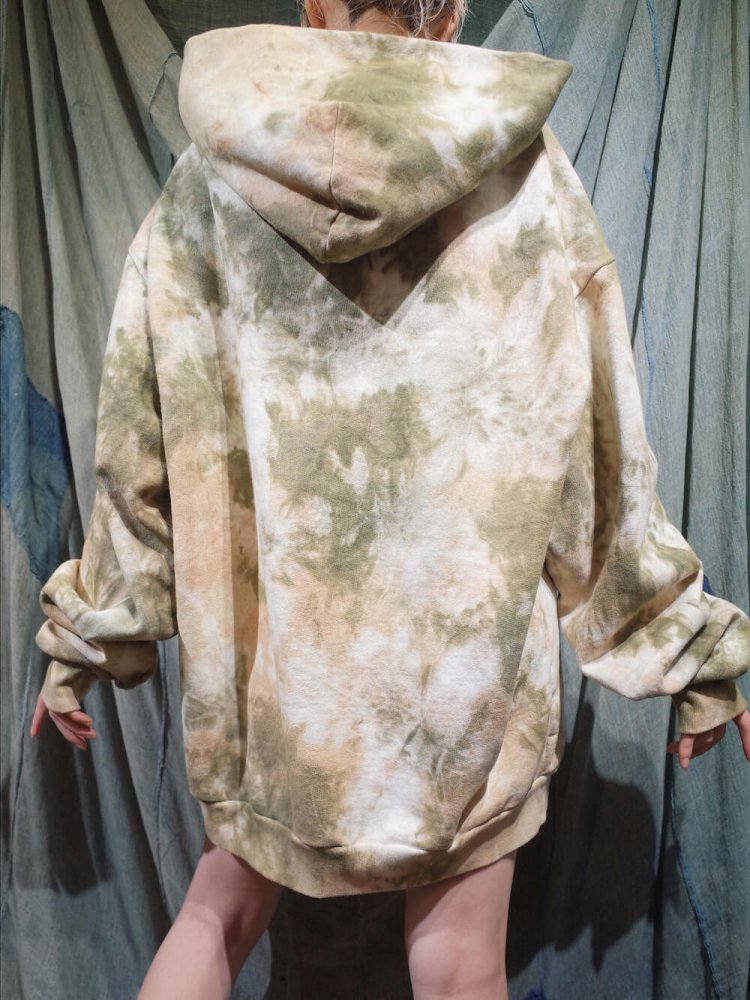 Uneven Dyed Big Silhouette Cotton Hoodie Sweat