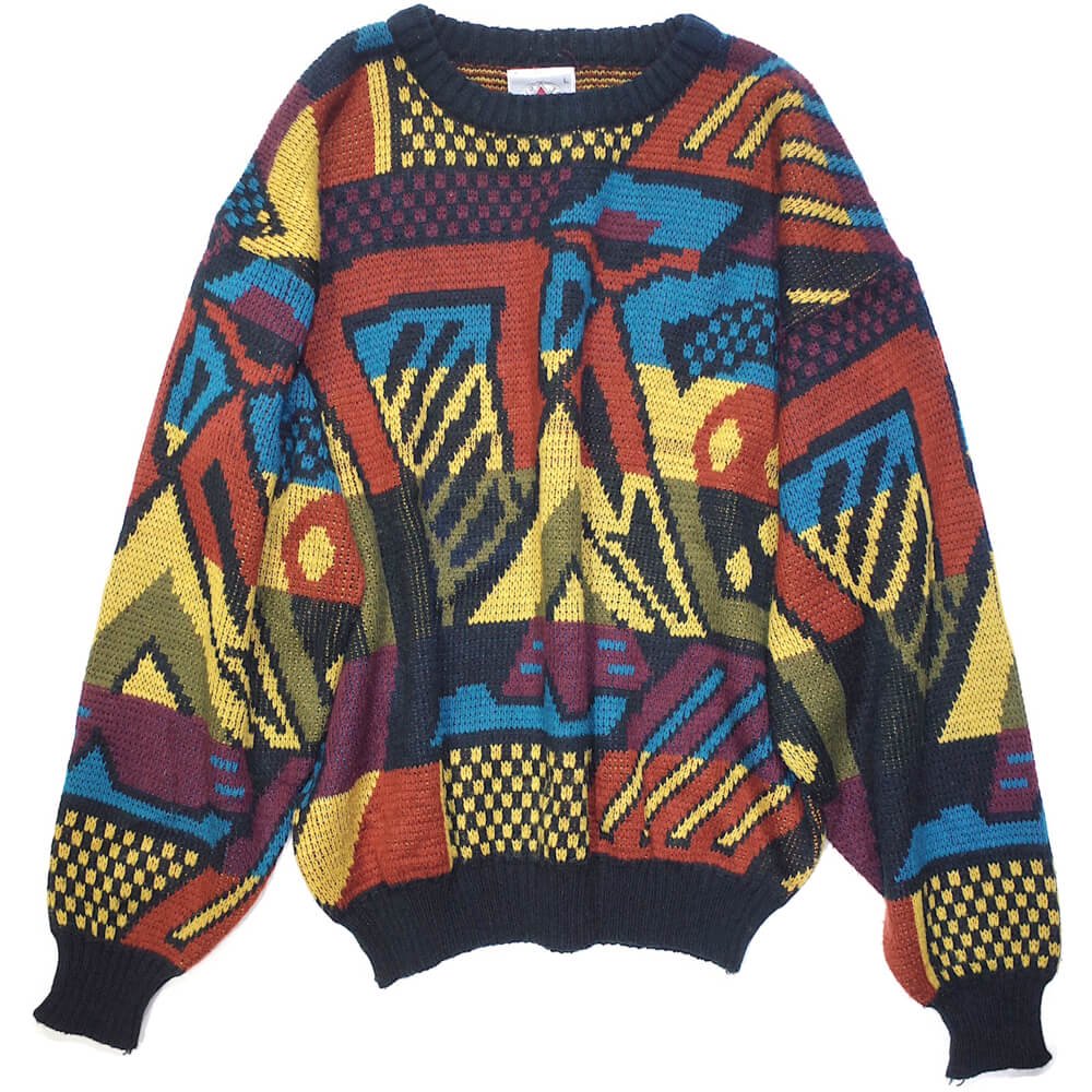 ヴィンテージ マルチカラー アート ニットセーター | end vintage ...