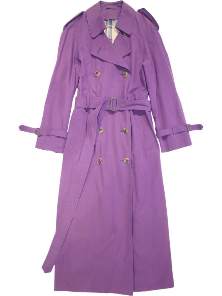 Purple Trench Coat Plaid Lining