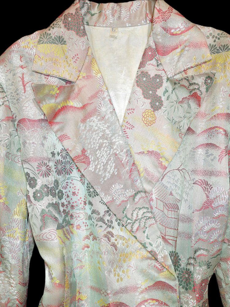 c.1960~70s Chinese Jacquard Beautiful Gradation Gown Coat