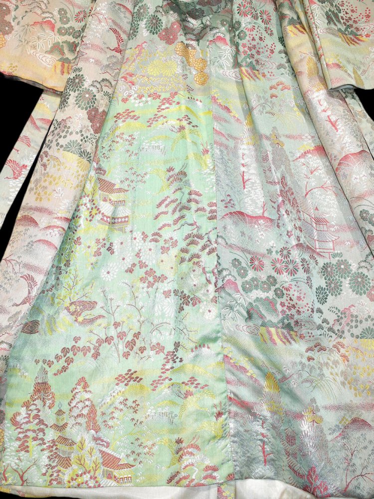 c.1960~70s Chinese Jacquard Beautiful Gradation Gown Coat