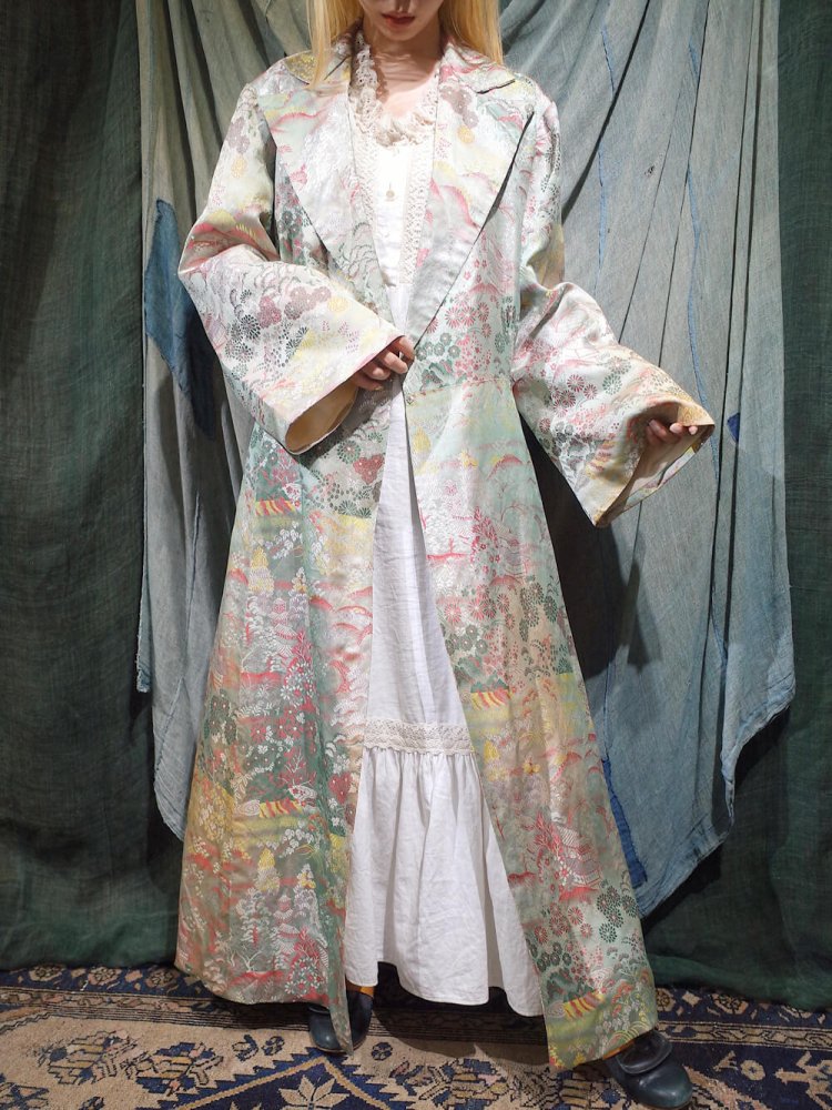 c.1960~70s Chinese Jacquard Beautiful Gradation Gown Coat