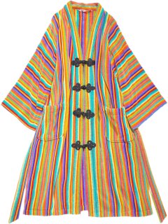 REMAKE China ButtonsStripe Pile Gown