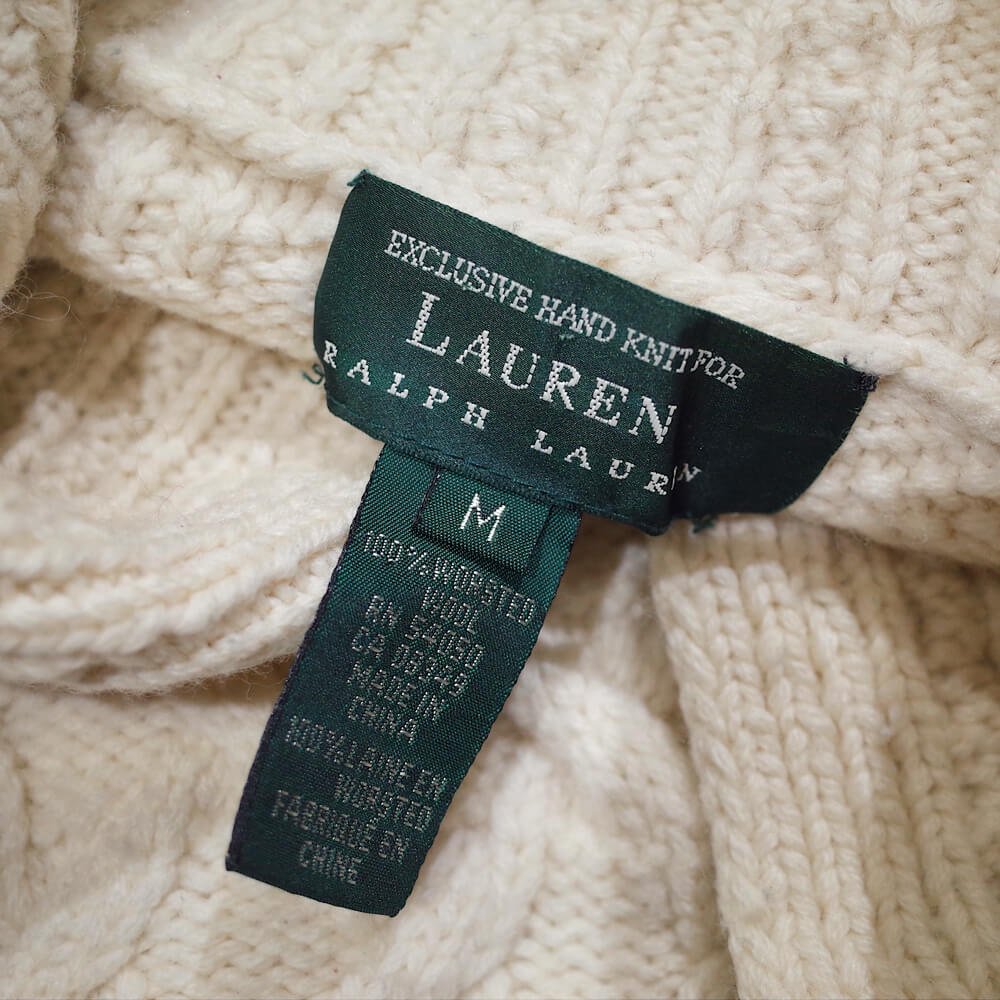 HAND KNIT LAUREN/RALPH LAUREN Fisherman Style High Neck Sweater