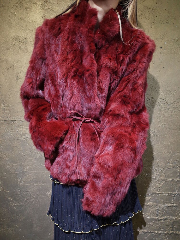 Bordeaux Real Fur Jacket