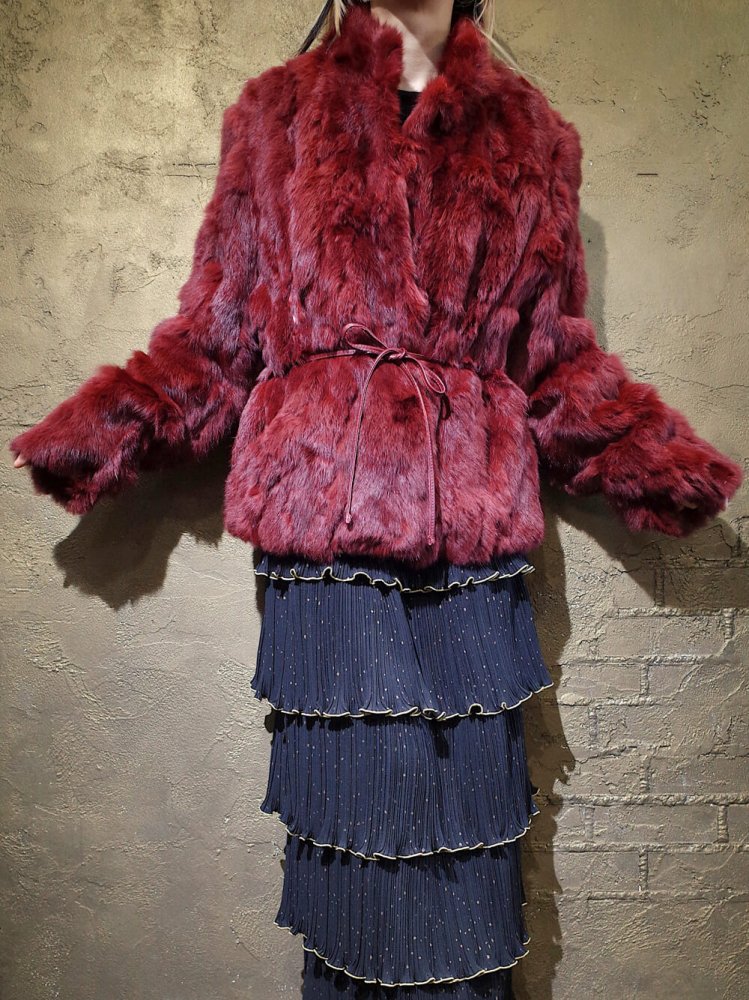 Bordeaux Real Fur Jacket