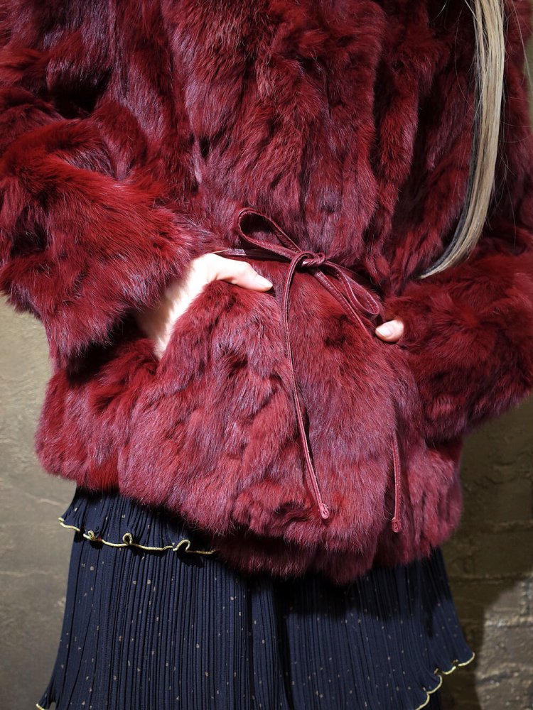 Bordeaux Real Fur Jacket