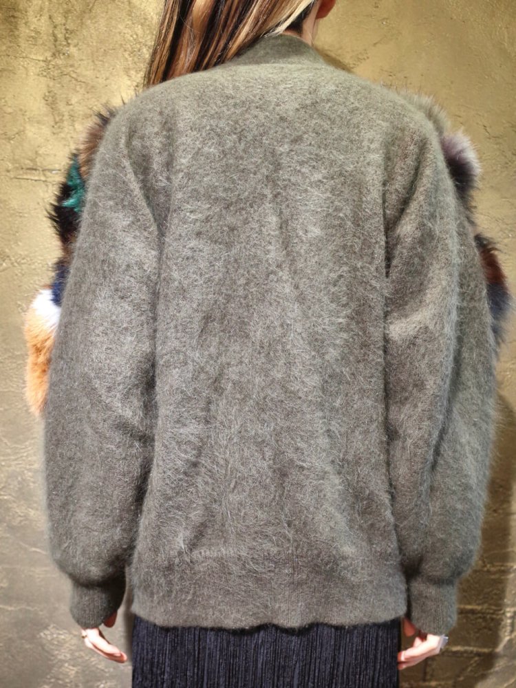 Colorful Rabbit Fur  Angora Knit Jacket