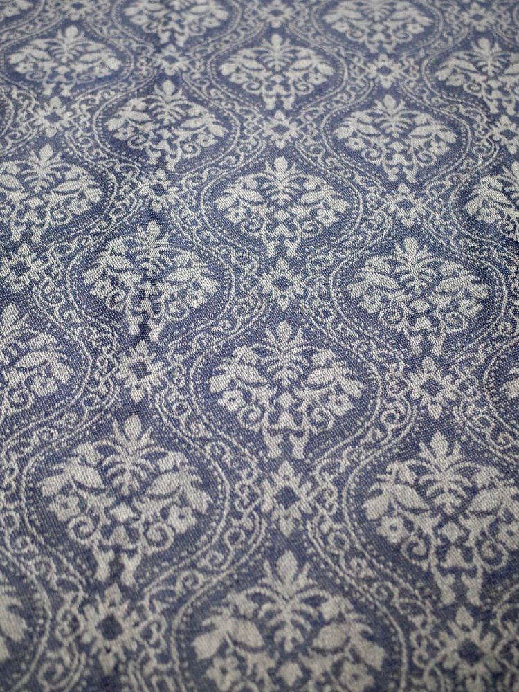 CASHMENEVintage Ƚ Stole Navy Damask