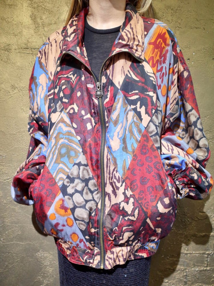 Animal Pattern Silk Blouson