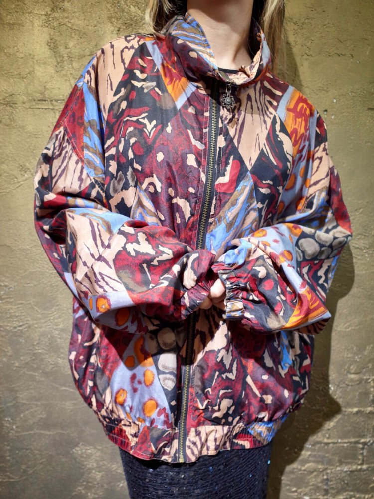 Animal Pattern Silk Blouson