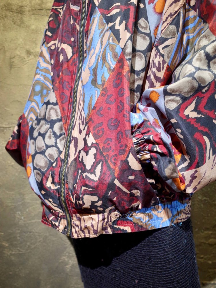 Animal Pattern Silk Blouson