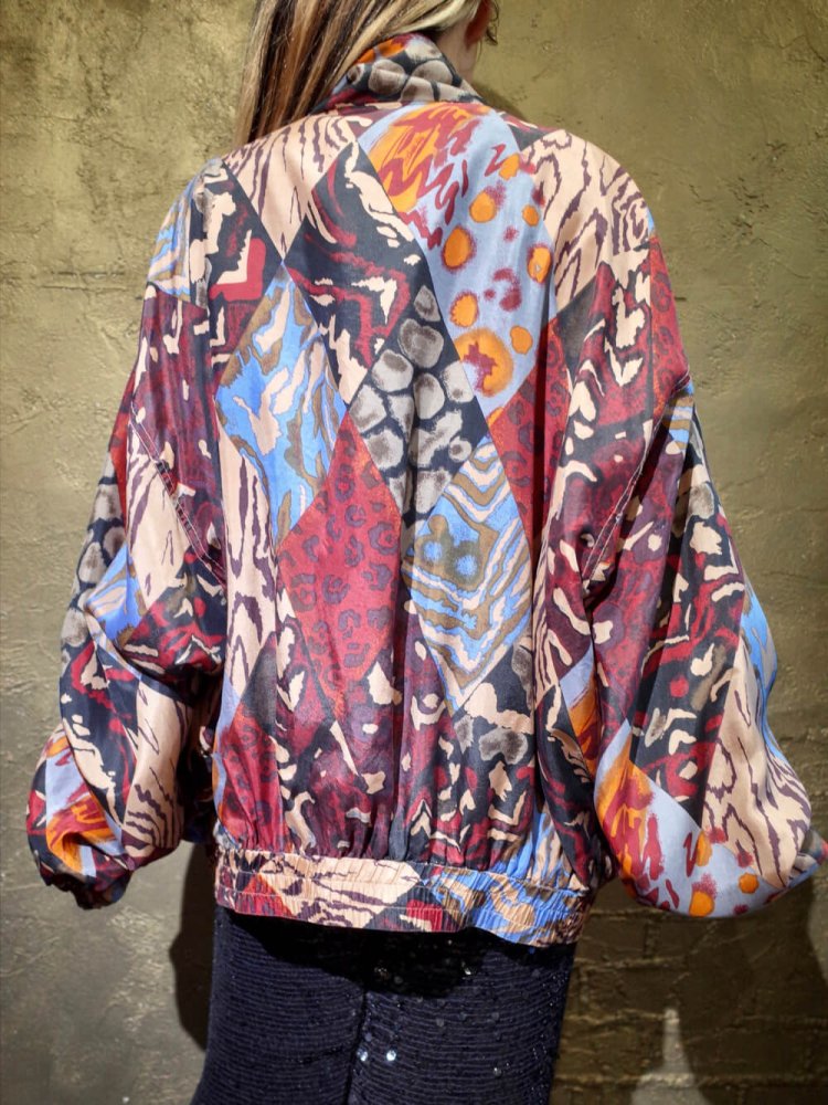 Animal Pattern Silk Blouson