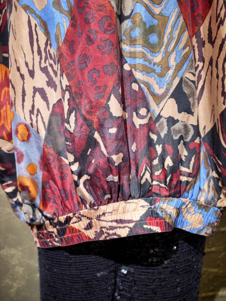 Animal Pattern Silk Blouson