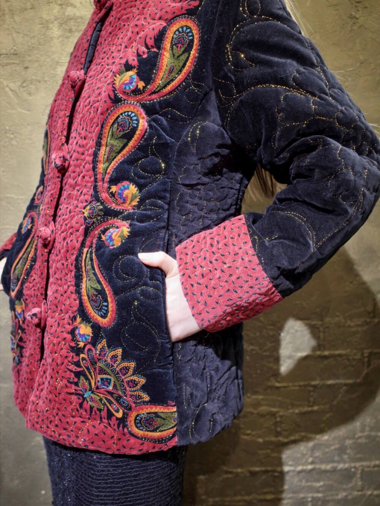 Paisley Velvet Quilting China Jacket