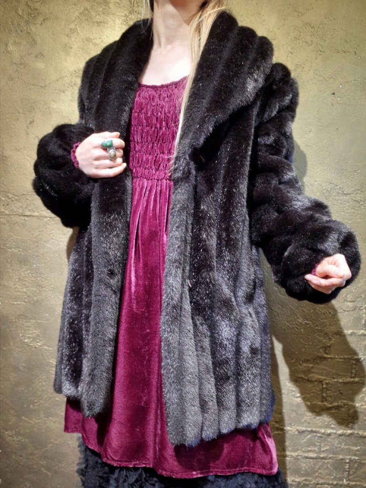 Black Faux Fur Coat