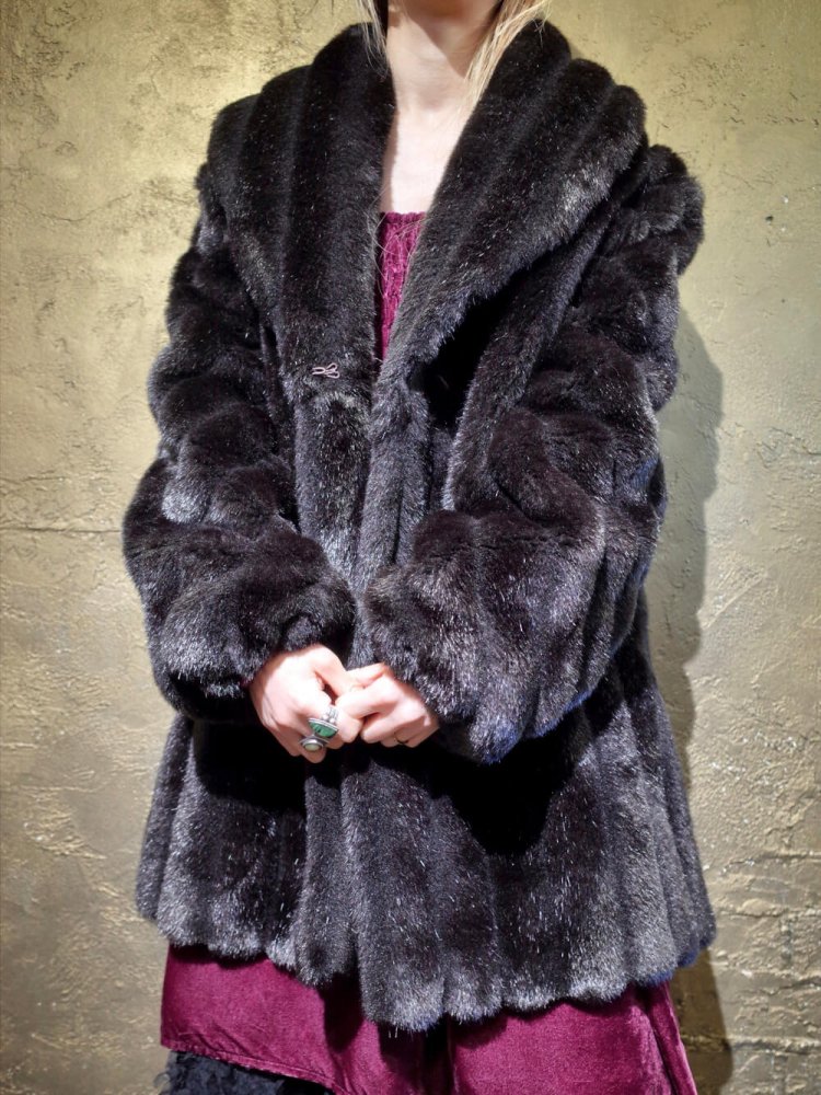 Black Faux Fur Coat